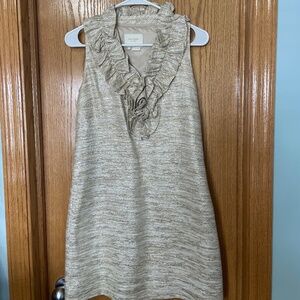 Kate Spade Gold Metallic Shift Dress Size 4